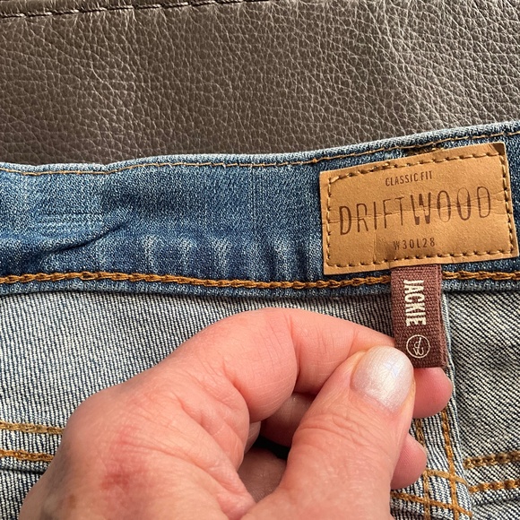 Driftwood JACKIE Hippie Floral Straight Leg Jeans Embroidered Boho Blue Pink 30 - Picture 6 of 7